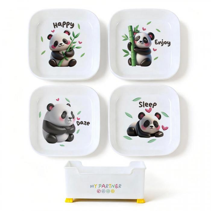 萌寶方盤(八個盤子加托座九件套)
